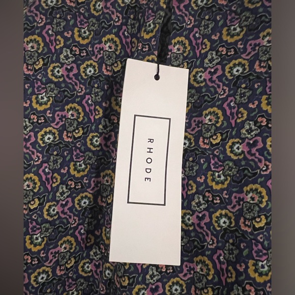 BNWT RHODE ELLA DRESS NAVY MOSAIC 
Floral Print Dress Size S *no belt* - Picture 12 of 14